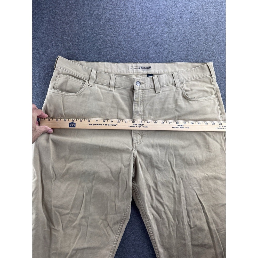 Carhartt Rugged Flex Relaxed Fit Canvas Work Pants Men's Size 44x31 Tan 5-Pocket - Picture 8 of 16